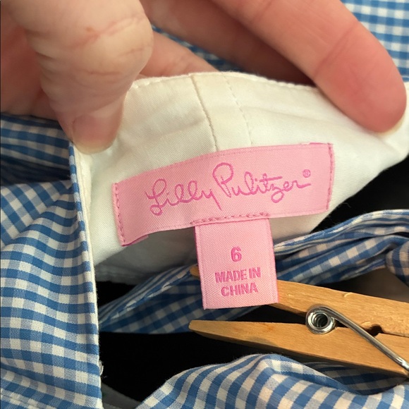 Lilly Pulitzer Strapless Blue Gingham Dress - Picture 2 of 9